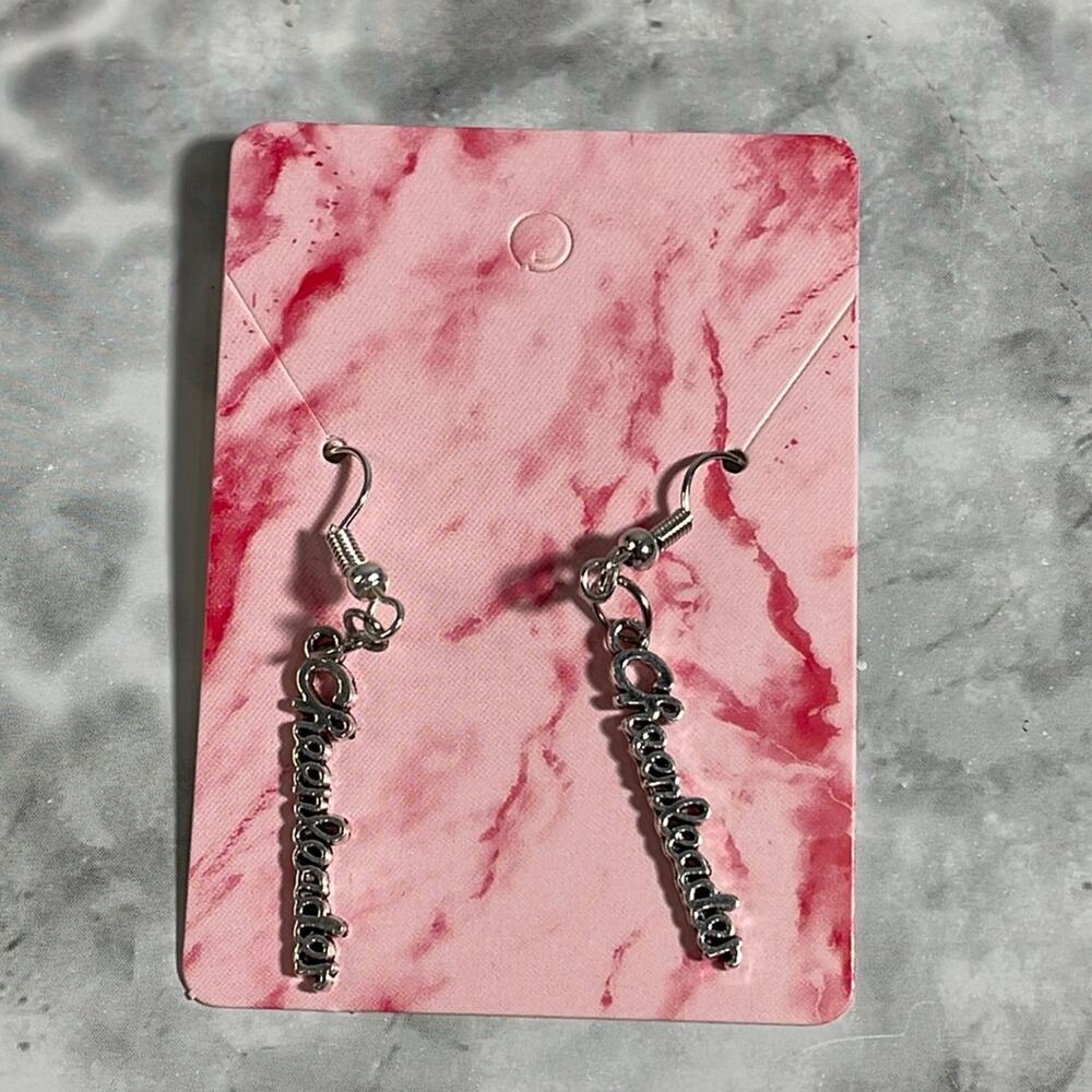 Handcrafted Silver Cheerleader Dangle Earrings